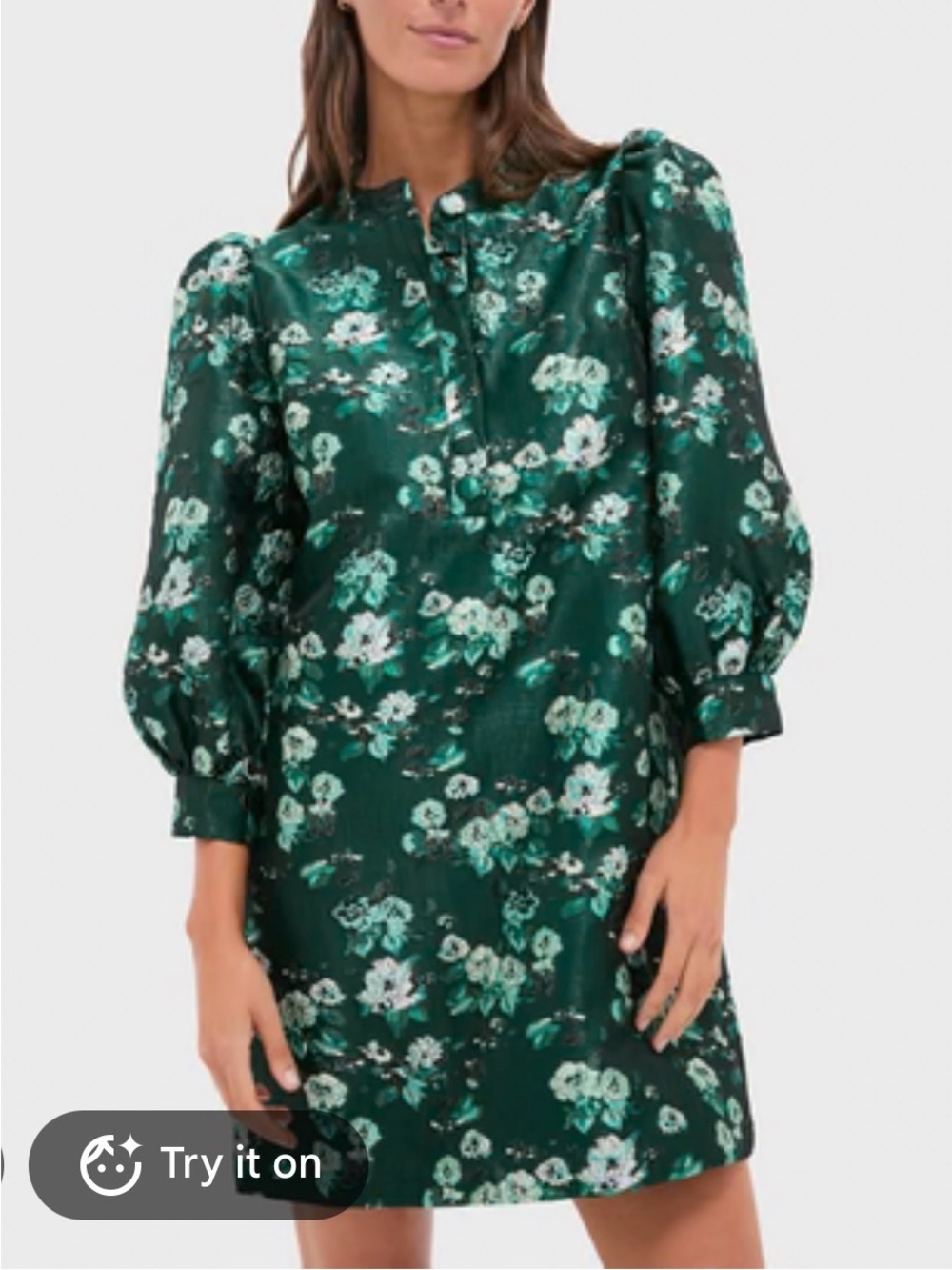 NWT Tuckernuck Pomander Place Dark Green Floral Puff Sleeve Dress